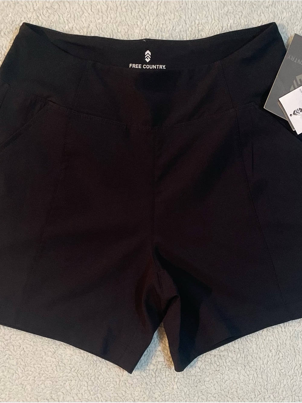 Free Country Black Pull-On Bike Shorts with Wide Waistband
